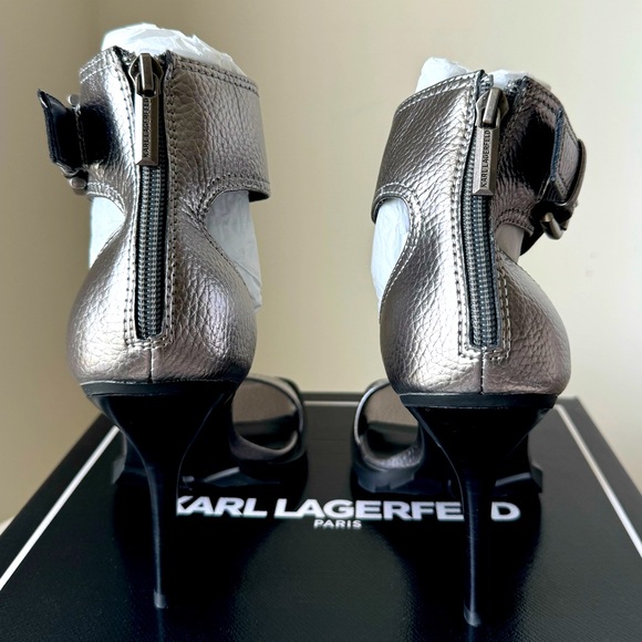 Karl Lagerfeld Malinda Embellished Sandal- Size 7 - Pewter - Picture 5 of 5